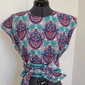 Cara Cara Bianca top in Palm medallion